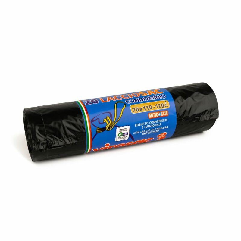 Sacchi Nettezza Nero + Lac.  70x110