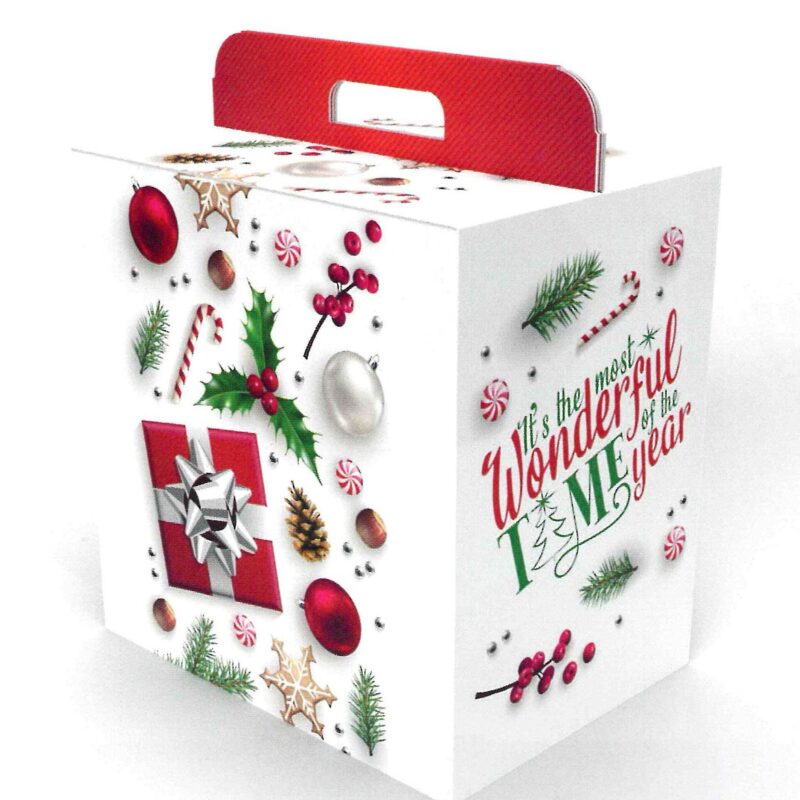 Scatola per confezioni natalizie fantasia Bianco Natale V096
