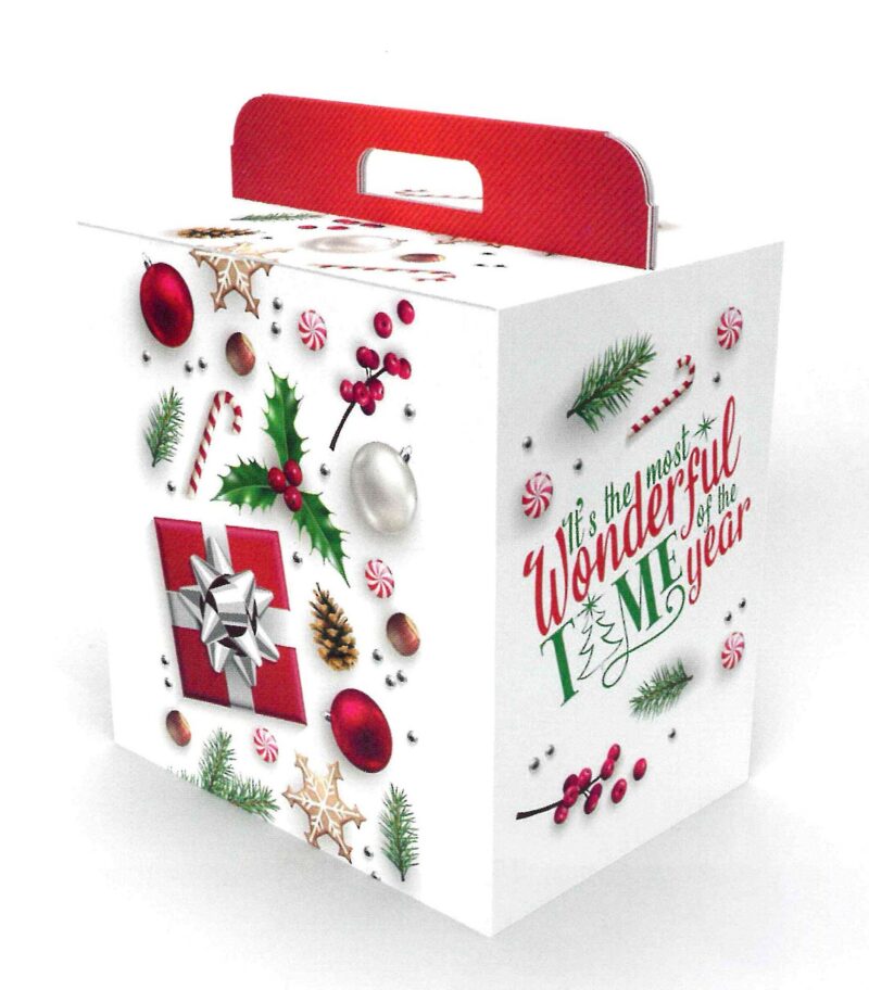 Scatola per confezioni natalizie fantasia Bianco Natale V096