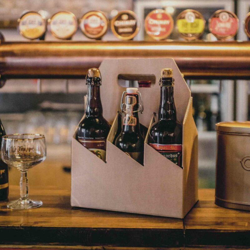 Cestello da birra onda avana per 6 bottiglie