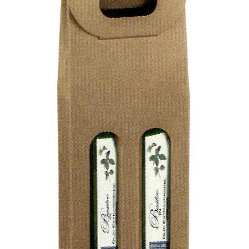 Scatola per due bottiglie di olio avana liscio art.35433