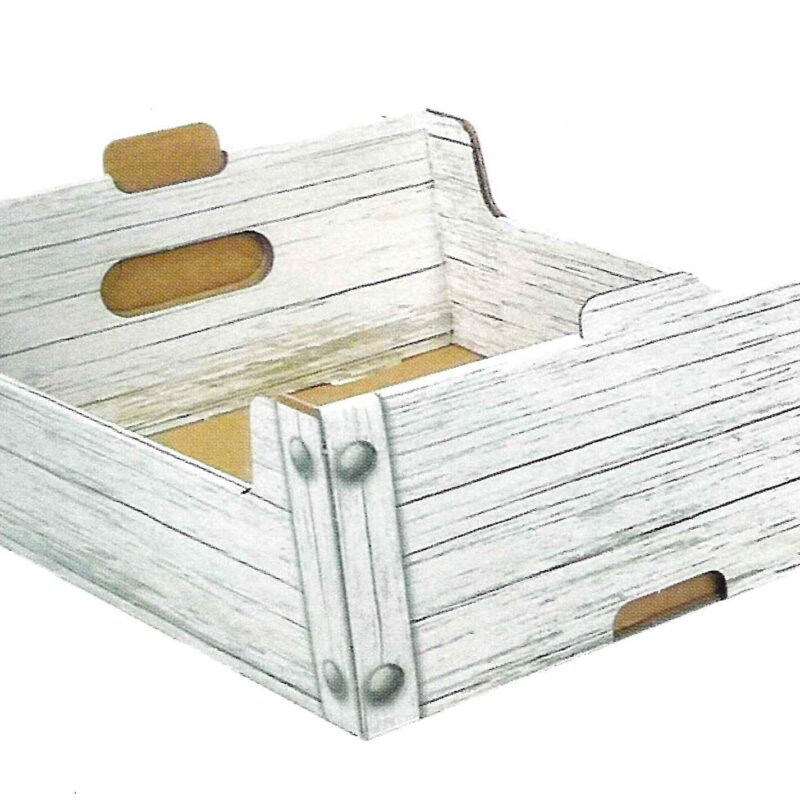 Cesta vintage wood bianco art.v012